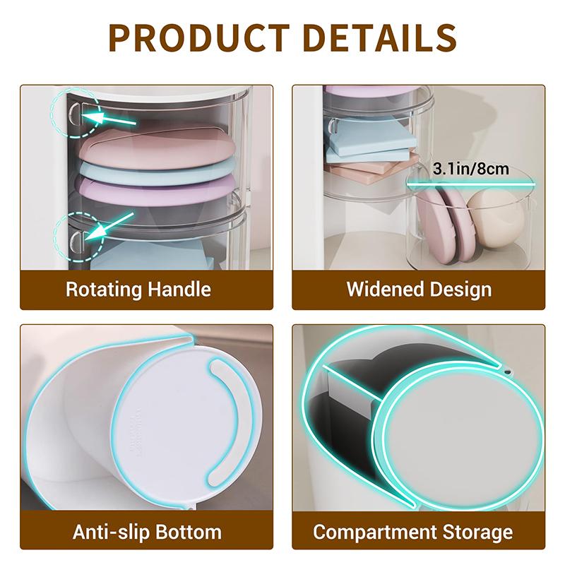 Hair Accessories Organizer With Hair Brush Holder, Rotatable Makeup Brush Holder
