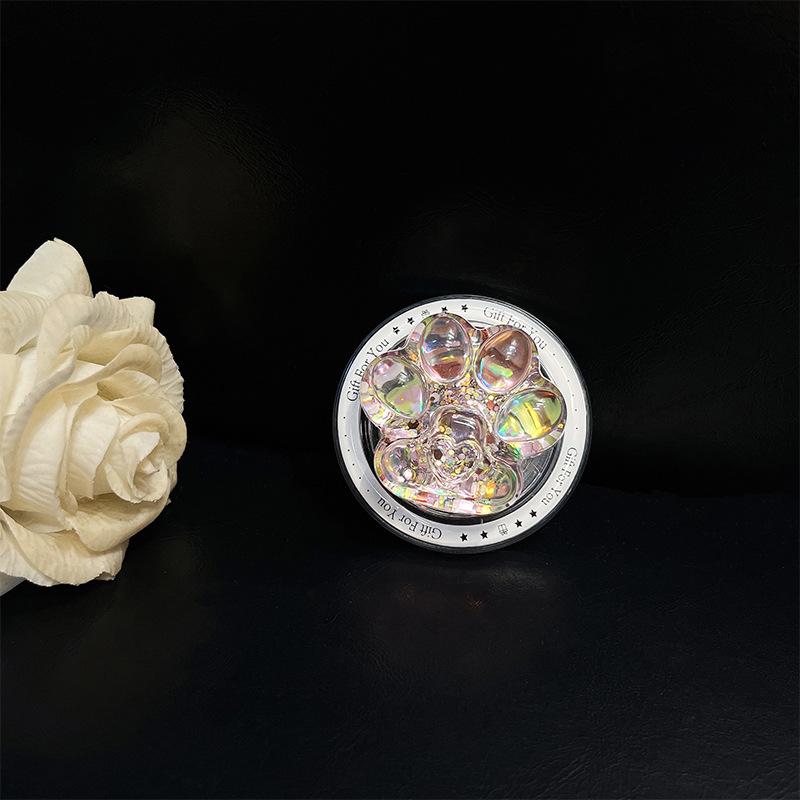 Three-Dimensional Cat Claw Sequined Mobile Phone Airbag Bracket Magnetic Suction Retractable Lazy Portable Creative Women'S Desktop Bracket