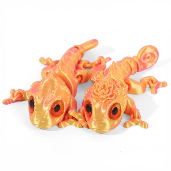 3D Printed Chameleon Articulated Lizard Model with Movable Joints Flexible Chameleon Fidget Toy for Stress Relief Home Office Desk Decoration
