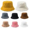 Lamb Wool Plush Hats Solid Color Wide Brims Caps All-match Fall Winter Plush Hat Plush Hat Bucket Hats for Women & Men