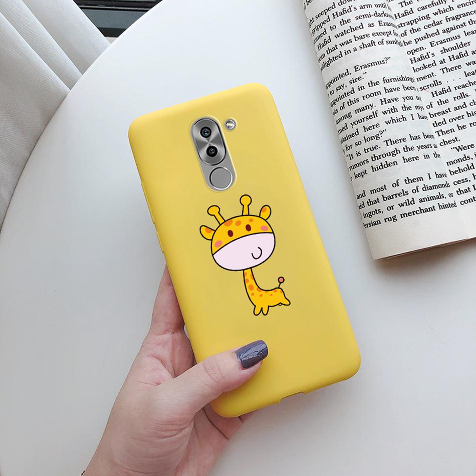 Liebesherz Hülle für Huawei Mate 9 Lite Für Huawei Honor 6X GR5 2017 Handyhülle Silikon Katze Kaktus Avocado Bemalt Mattes Cover