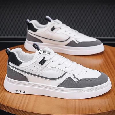 Hot Sale PU Leer Heren Casual Sneakers Vetersluiting Mode Platte Lente Herfst Ademend Comfortabel Hoge Kwaliteit Buitenschoeisel