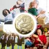 Gold Dragon Embossed Coins Silver Plated Collectible Coins Chinese Zodiac Dragon Coin  New Year