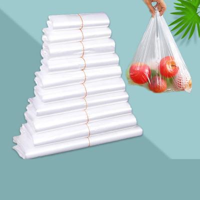 Environmentally Friendly PE White Plastic Bag Food Grade Fruit Bags  Convenient Food Grade Disposable Packaging Bag for Household and Commercial Use