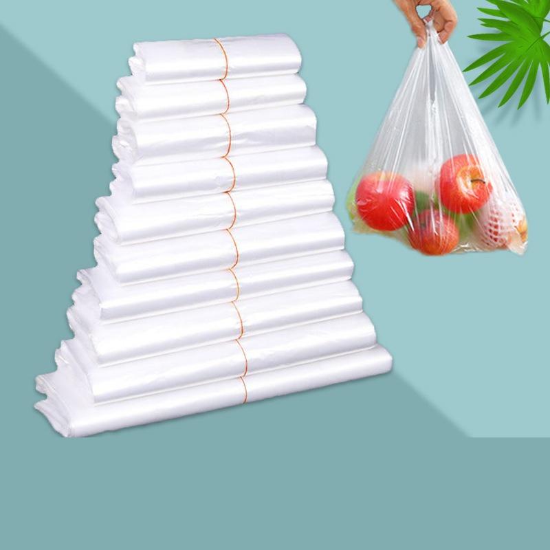 Environmentally Friendly PE White Plastic Bag Food Grade Fruit Bags Convenient Food Grade Disposable Packaging Bag for Household and Commercial Use