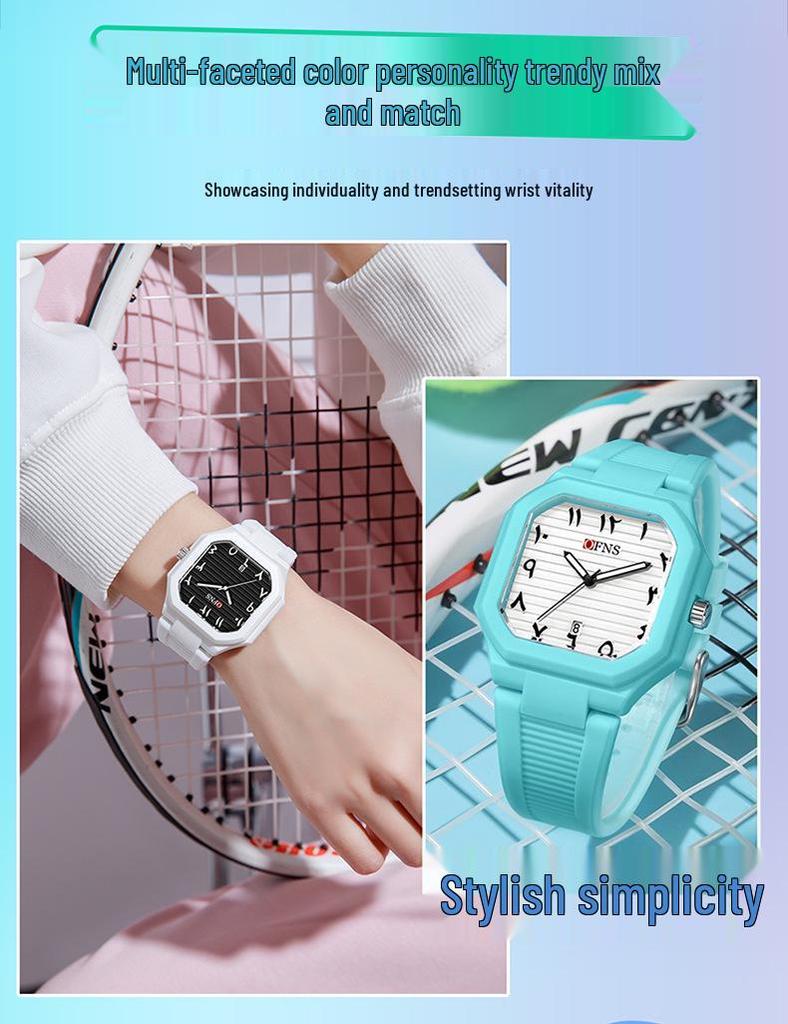 Middle East Exclusive Unisex Quartz Watch - Square Dial, Arabic Numerals, Waterproof, Luminous with Calendar