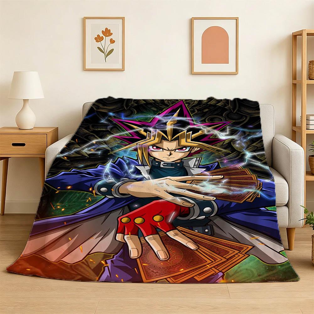 Cartton Y-Yu Gi O-Oh Japan Anime Game 3D Flannel Blanket Soft Throw Blanket Art For Home Decor Bedroom Bed Sofa Picnic Fans Gift