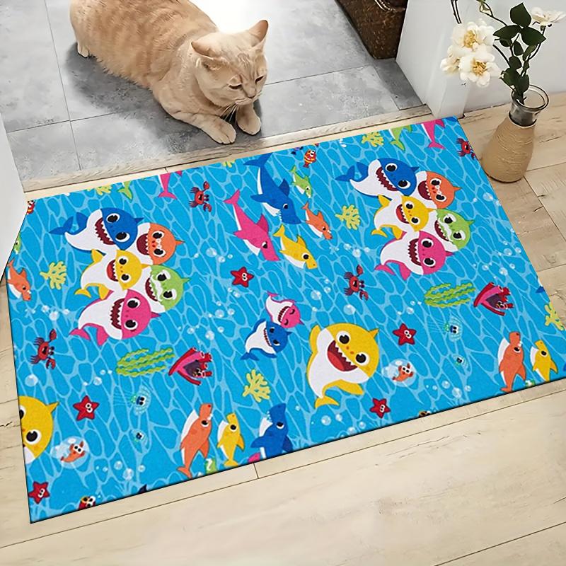 1 ks Kobercový kobereček Baby Shark Family Adventure Přizpůsobitelný Měkký Omyvatelný Protiskluzový Domácí Obývací Pokoj Podložky pod Pohovku Personalizovaný Kobereček 0917306