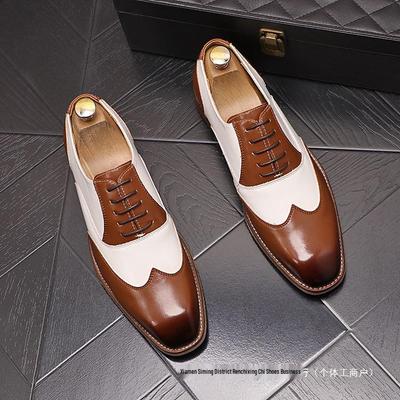 2025 Men's Pointed Toe Leather Dress Shoes - British Style, Height Increasing, Ideal for Business, Casual Wear, or Weddings.
