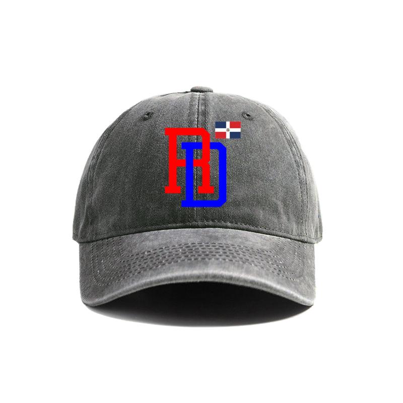 DR Dominikanische Republik Flagge Baseballkappen Used Hüte Dad Cap Unisex Damen Retro Outdoor Sommer Verstellbar Stolz Dominikanische Hüte