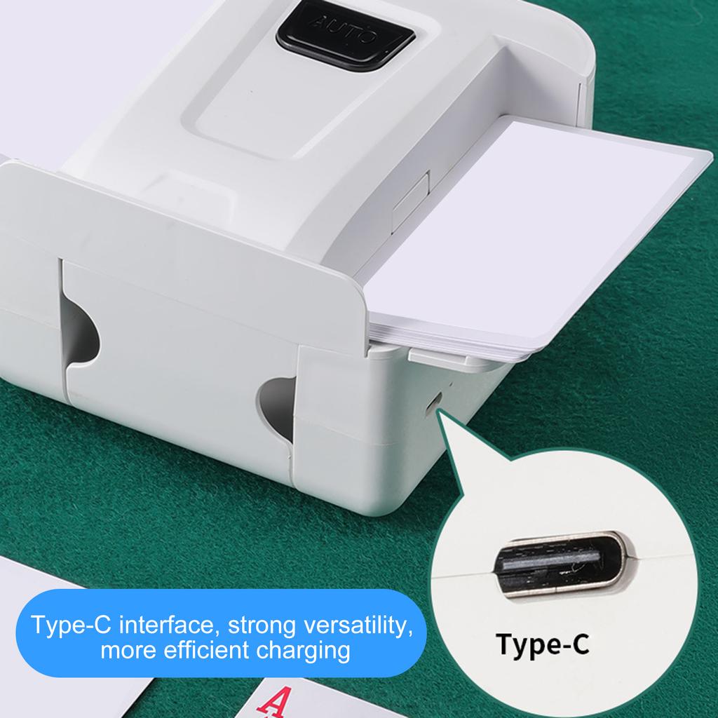 Automatic Card Shuffler Electric Poker Card Shuffler Portable USB Rechargeable Low Noise Smart Sensor for Family Travel