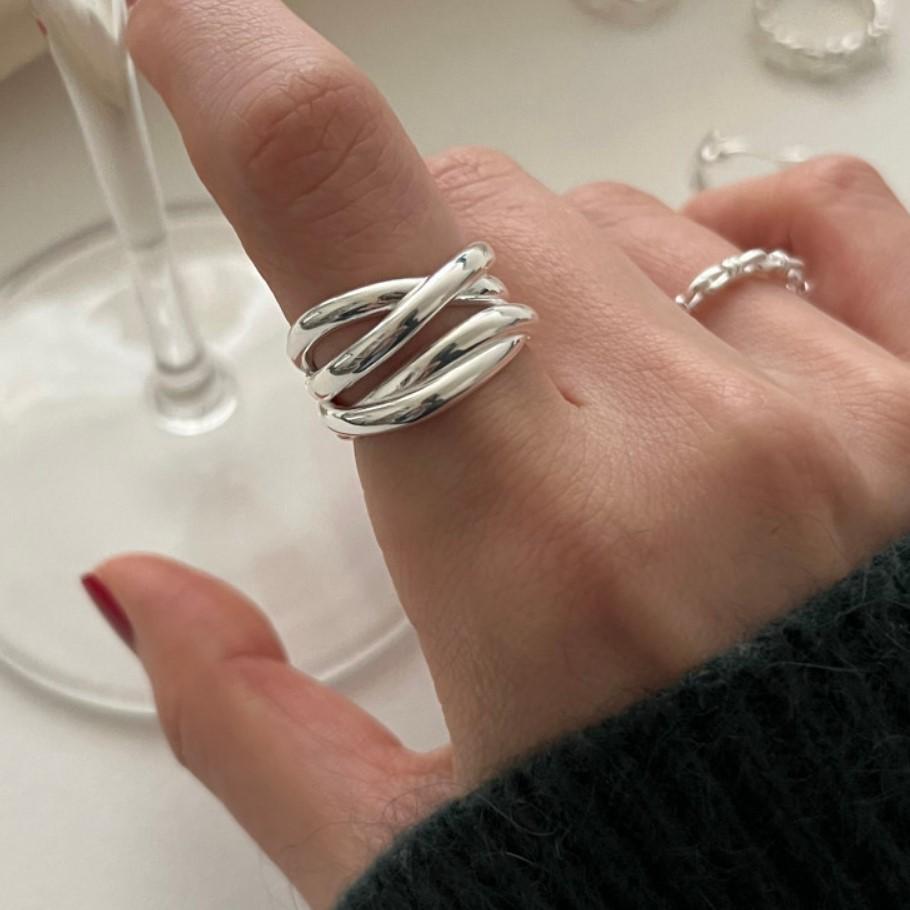 925 Silver Rings for Women Men Couple Minimalist Handmade Simple Interware Ring Party Jewelry Gift Prevent Allergy