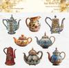 Teapot Series Retro Journal Sticker Pack - 8 Hard Card Sheets for DIY & Decoration
