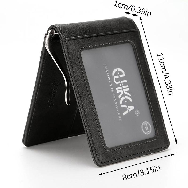 RFID Men's Leather Slim Bifold Money Clip Wallet Front Pocket Credit Card Holder