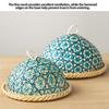 Hand-woven Rattan Fruit Plate with Round Lid Insect Proof Bread Basket Umbrella Cover for Kitchen Dining Table Fruit