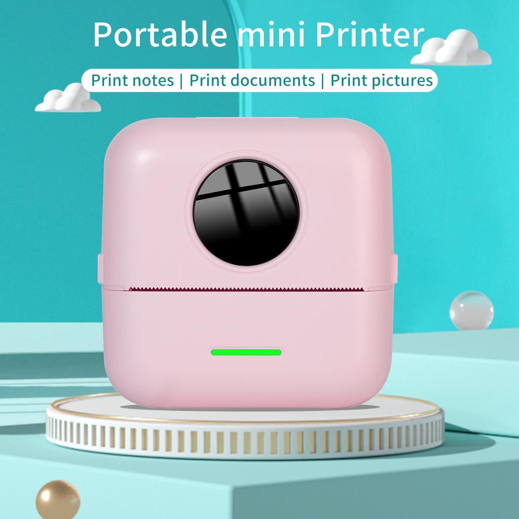 Portable Thermal Printer - Cute Cat Design, 200DPI Inkless Printing, 1200mAh Battery, For Lists, Labels & Notes