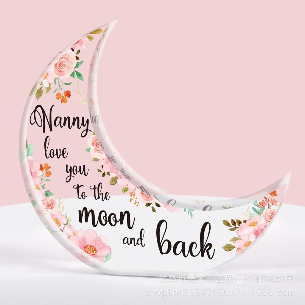 1 Piece Moon Shaped Acrylic Desktop Decoration Engraved Acrylic Ornament  Creative Design, Suitable for Festivals Birthday Gifts
