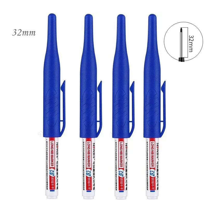 32/20mm Waterproof White Oily Deep Hole Long Nib Head Markers Pen Set for Metal Perforating Bathroom Woodworking Decoration Tool