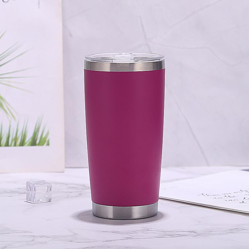 Tazza da Birra in Acciaio Inossidabile Rivestita a Polvere da 20oz a Doppia Parete con Isolamento Sottovuoto