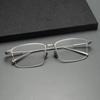 Fashionable Men's Half-Rim Pure Titanium Glasses for Myopia with Blue Light Protection