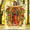 Our Lady of Guadalupe Pattern Flannel Throw Blanket Religion Mary Soft Cover Lightweight Warm for Bedroom Sofa Decor Kids Adults