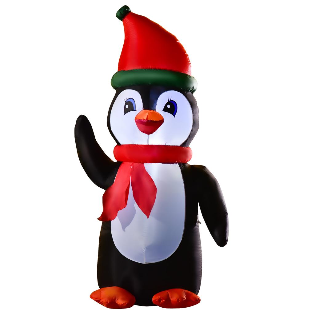 155cm Inflatable Christmas Penguin Christmas Decoration with 3 Built-in Lights, Inflatable Christmas Decoration for Indoor Outdoor Garden Party Court