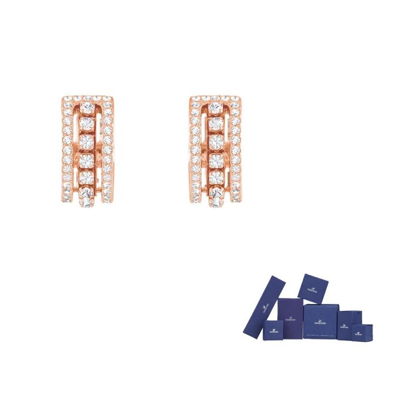 Swarovski Further Crystal Earrings Unisex Gold F-Original brand box