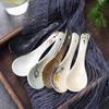 Hand-painted Japanese Ceramic Spoon – Creative Tableware for Home and Hotel, Long Handle, Underglaze Color, Ideal for Rice and Soup