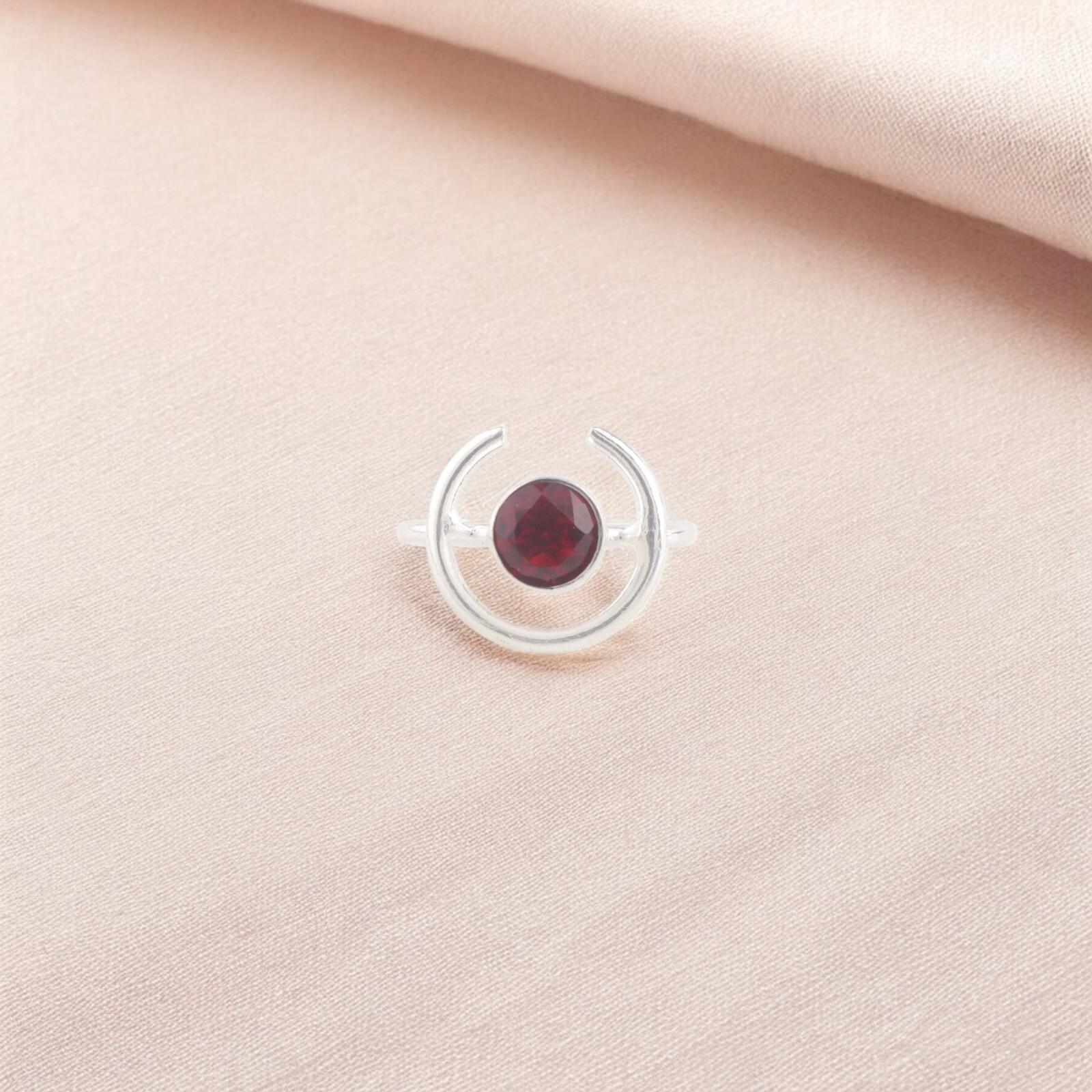 

Кольцо с гранатом 925 пробы стерлингового серебра, ручная работа, круглой формы, RR-54-14 13