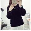 Winter Fleece Women Sweater Imitation Mink Wool Long Puff Sleeve Long Sleeve Elastic Casual Sweater Ladies Knitted Tops Solid Pullovers