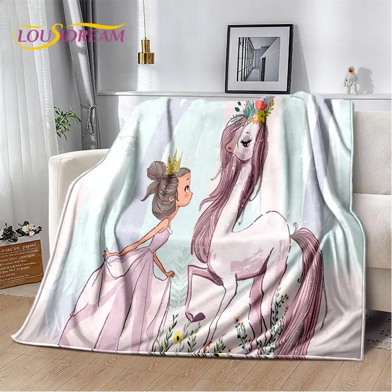 Cute Ballet Girl Ballerina Unicorn Cartoon Soft Plush Blanket,Flannel Blanket Throw Blanket for Living Room Bedroom Sofa Picnic