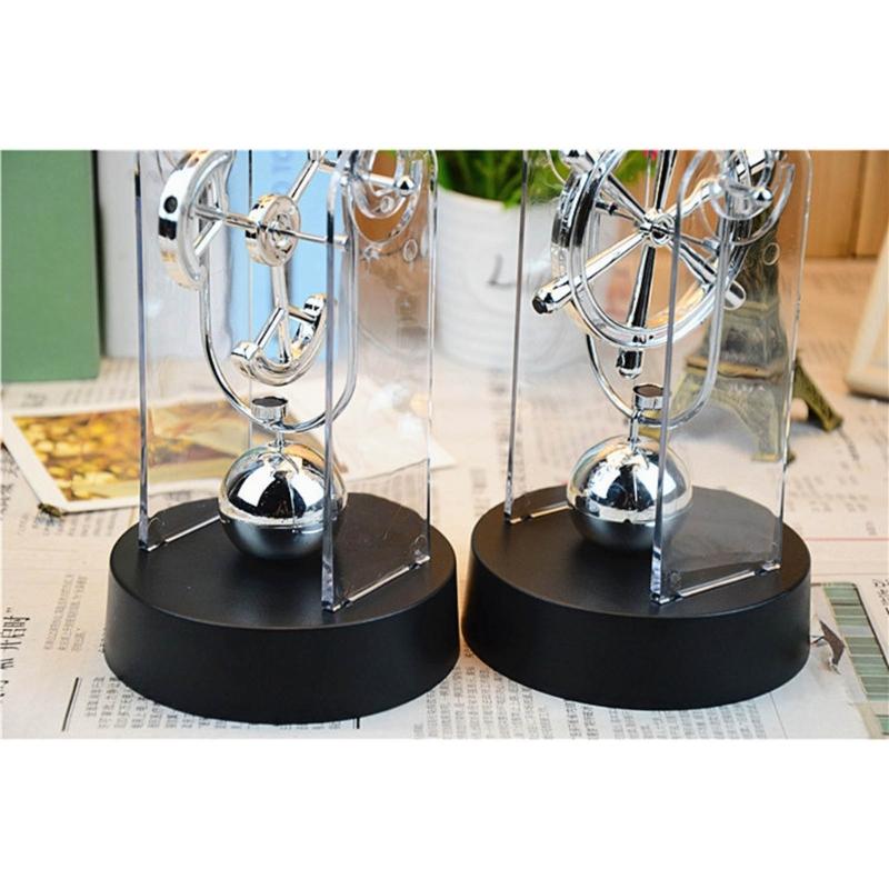 Metal and Plastic Double-Swinging Chaotic Desk Sculpture Electric Forever Motion Toy Balance Pendulum Balls