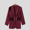 Incerun Lapel Long Sleeve Men Mesh Patchwork See Through Casual Thin Blazer Coats