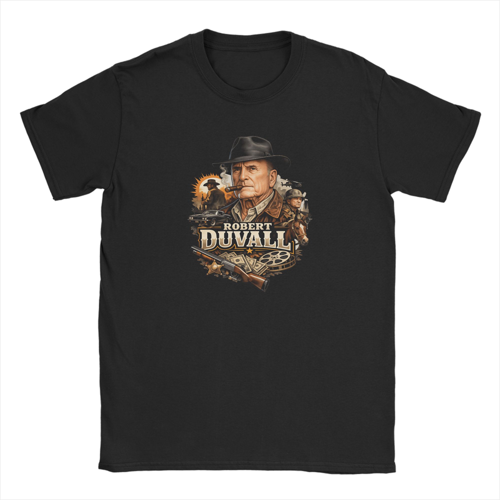Robert Duvall Men T Shirt  Novelty Tees Short Sleeve Crewneck TShirt Pure Cotton Plus Size Clothing S