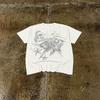 Classic Y2k Gothic Style Tshirt Print Oversized T Shirt High Street Shirts Gothic Round Neck Cotton Tops New Unisexs Unisex T Shirt