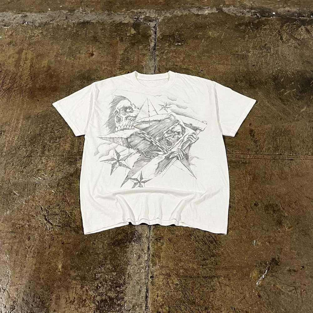 Classic Y2k Gothic Style Tshirt Print Oversized T Shirt High Street Shirts Gothic Round Neck Cotton Tops New Unisexs Unisex T Shirt