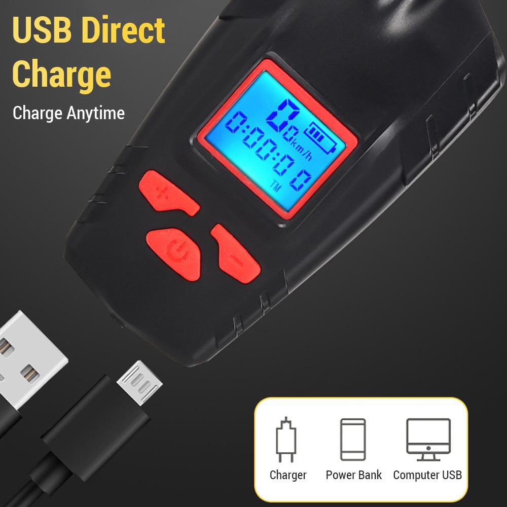 Luce da testa per bicicletta con tachimetro Corno wireless Tachimetro per bicicletta impermeabile da 2000 mAh