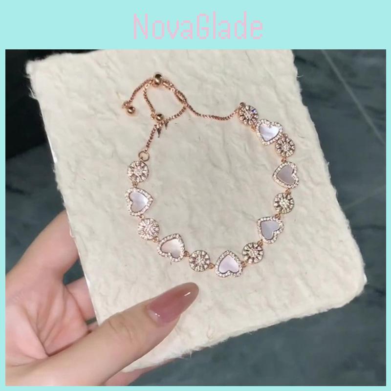 Handcrafted Heart Shape Adjustable Bracelet With Copper Plastic Material For Girls Gift Ideas