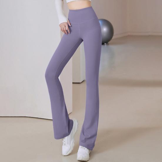 Women High Waisted Flaring Leggings Tummy Control Hip Lifting Yoga Pants Stretch No Front Seam Bell Bottoms Workout Trousers