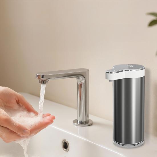 Touchless Automatic Soap Dispenser 4-Level Adjustable Rechargeable Sensor Pump Stainless Steel Bathroom Liquid Soap Dispenser