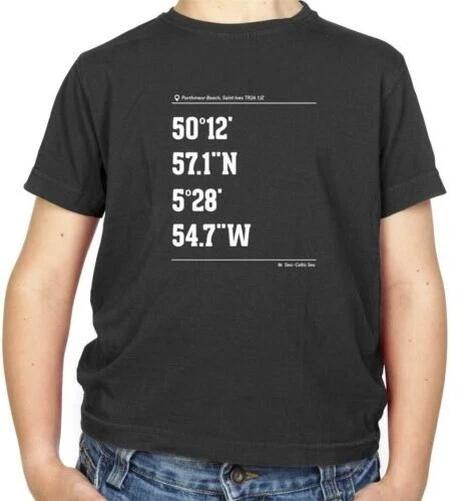 Детская футболка  Координаты для серфинга Сент-Айвс  - Серфинг - Серфер - Доска - Пляж 110