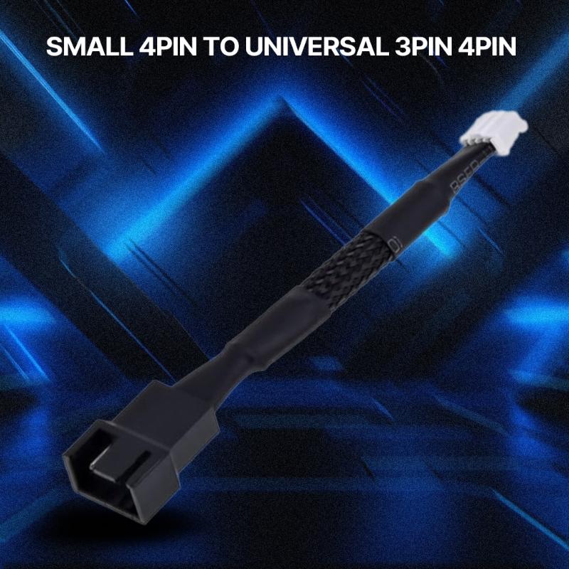 Essential Small 4Pin Cable To 4Pin 3Pin Universal Fan Cable for Computer Graphics Card PWM Fan Adapter Cable