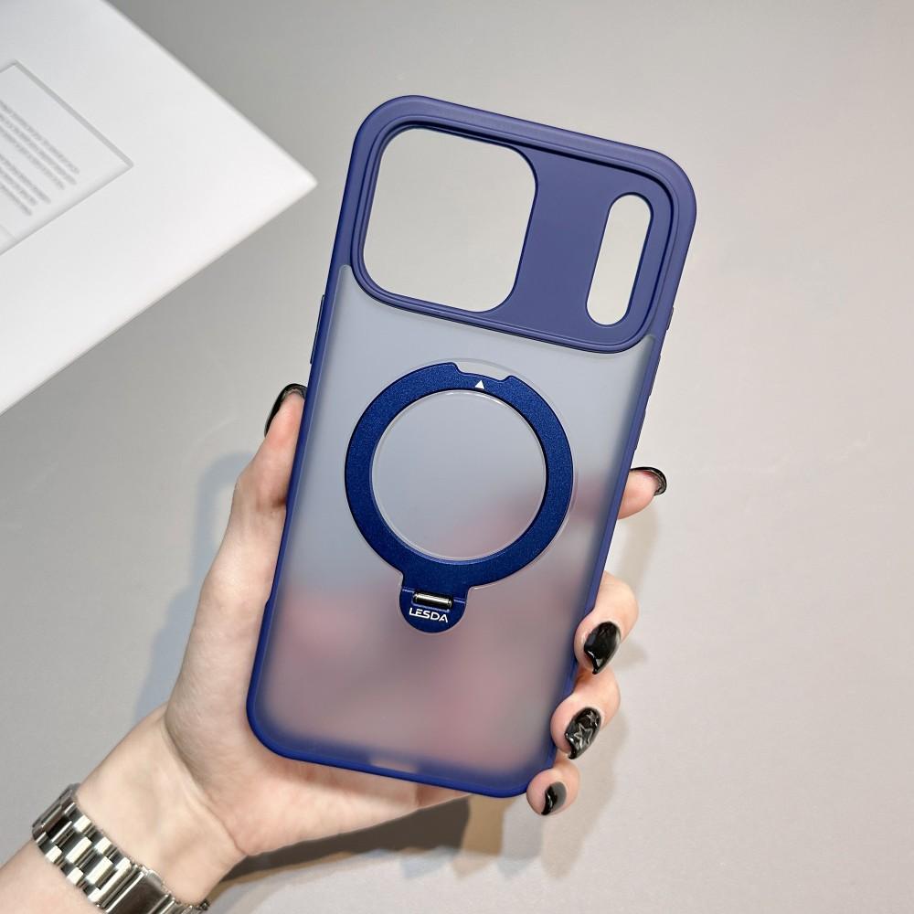 Rotating Bracket Phone Case For Iphone 16 17 Pro Max MagSafe Magnetic PC Hard Shell Protective For Iphone Air Acrylic Back Cover
