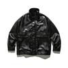 Autumn Japanese Retro Basic Black Leather Jacket for Men and Women Loose Silhouette Leather Jacket