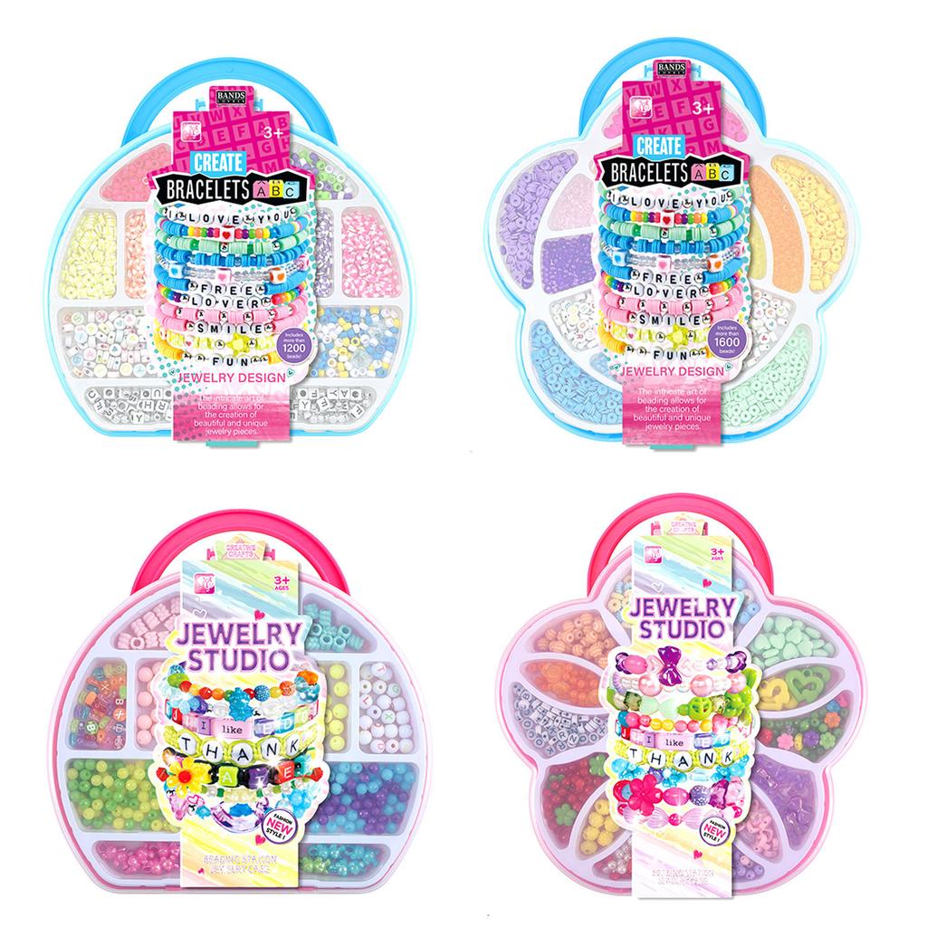 DIY Friendship Bracelet Making Kit with Clay Beads for Kids, Creative Handmade Jewelry Craft Set Educational Toy Gift Box for Girls Birthday
