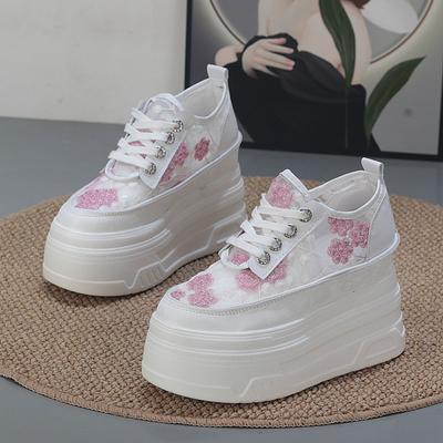 Mode 12CM Damen Sommer Air Mesh Klobige Sneaker Sandalen Plateau Keilsandalen Pantoletten Schuhe Mules Schuhe Damen Atmungsaktiv