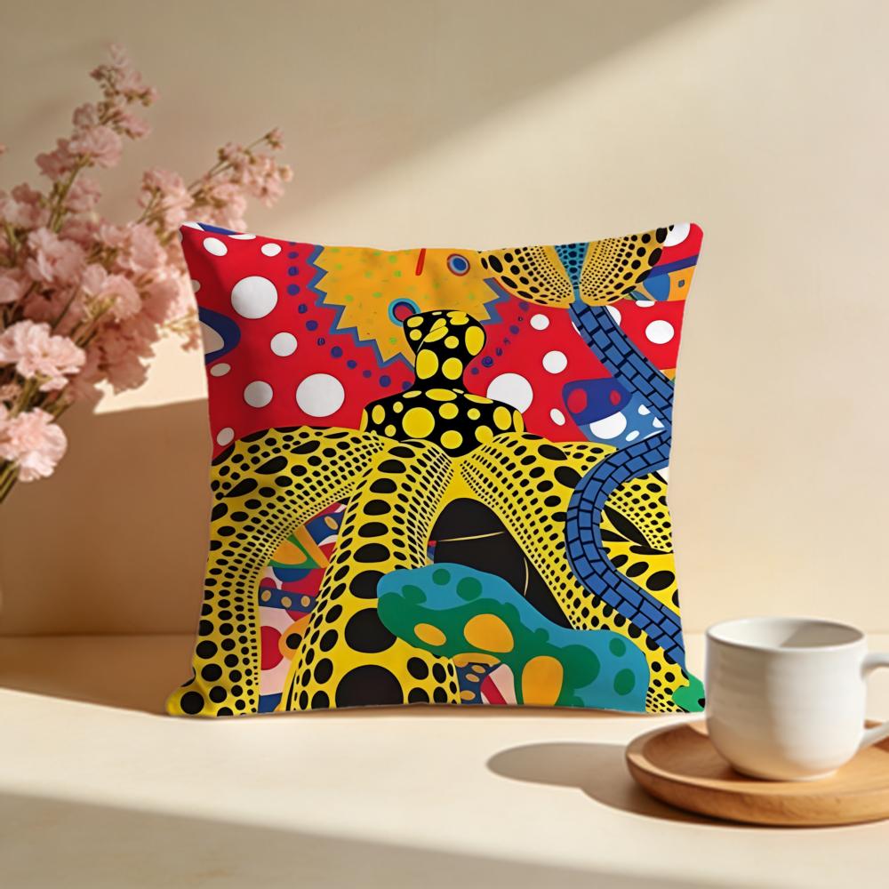 Federa Cuscino Trendy KKusama Yayoiiou Federa Cuscino Lavabile alla Moda Ideale per Divano Camera da Letto Decorazione Auto