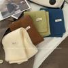 Solid color wool scarf women's autumn and winter warm versatile white student knitted scarf tide