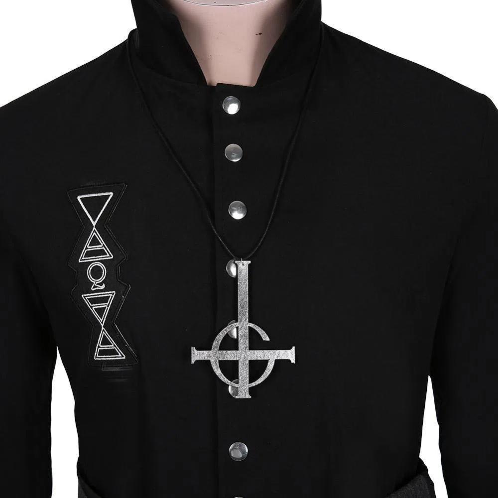 Halloween Karneval Namenloser Ghul Cosplay Kostüm Schwarzer Mantel Requisiten Halloween Outfit Vampir Cos Kostüm Performance Requisiten
