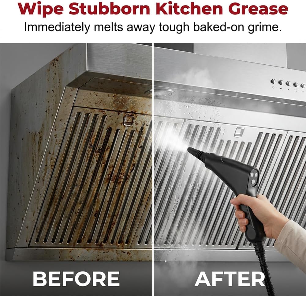2500W High Pressure Handheld Steam Cleaner + 1.1L Large Capacity Tank + 229°F High Temp Steam for Home Deep Cleaning